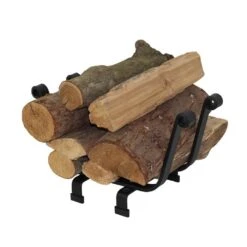 Handcrafted Premier Indoor/Outdoor Basket Firewood Rack Black