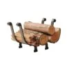 Handcrafted Premier Basket Firewood Rack Hammered Steel