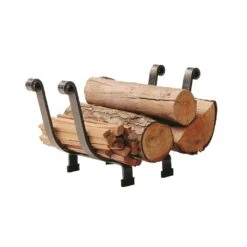 Handcrafted Premier Basket Firewood Rack Hammered Steel