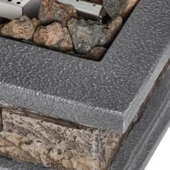 Envirostone 14 In. W 15000 Btu Envirostone Brown (MGO)Propane Outdoor Fire Pit With Lava Rocks -Fire Place Store envirostone brown home decorators collection gas fire pits 52532 a0 1000