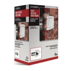 4 In. Hinged Louvered Vent Hood In White -Fire Place Store everbilt gas fittings connectors bhlh4whd c3 1000
