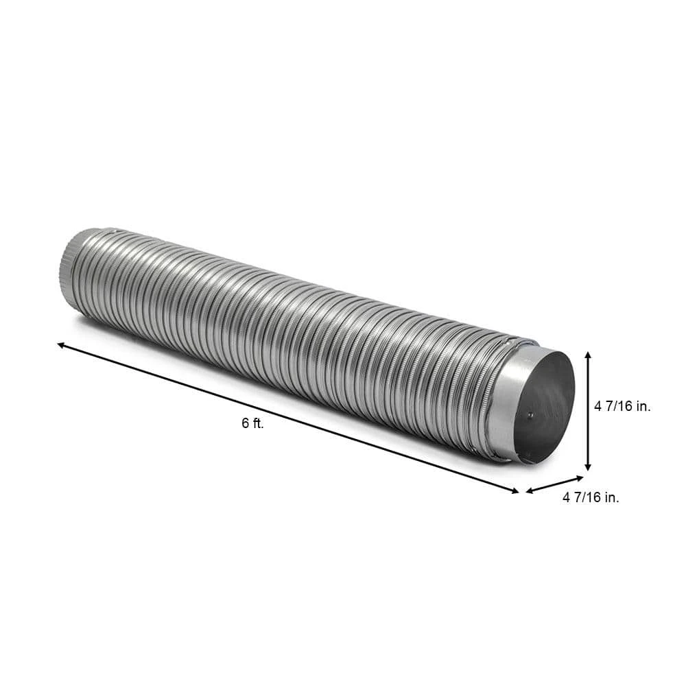 4 In. X 6 Ft. Heavy Duty Aluminum Duct With Collars 7 4 In. X 6 Ft. Heavy Duty Aluminum Duct With Collars - Image 7