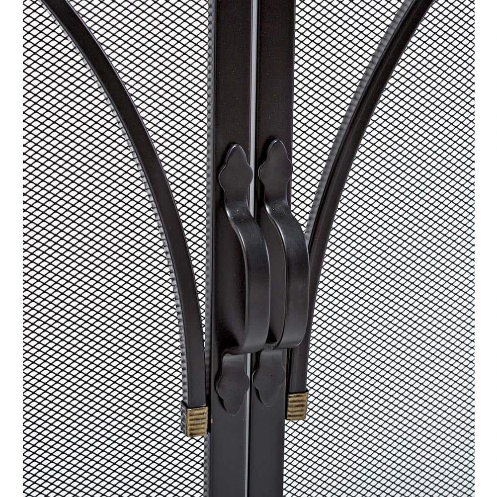 38 In. X 31 In. Winchester Black Metal 1-Panel Fireplace Screen With Doors 4 38 In. X 31 In. Winchester Black Metal 1-Panel Fireplace Screen With Doors - Image 4