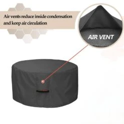50 In. D X 24 In. H Waterproof 600D Heavy Duty Round Patio Fire Pit Table Cover, Black -Fire Place Store fire pit covers and accessories cjht2563 77 1000