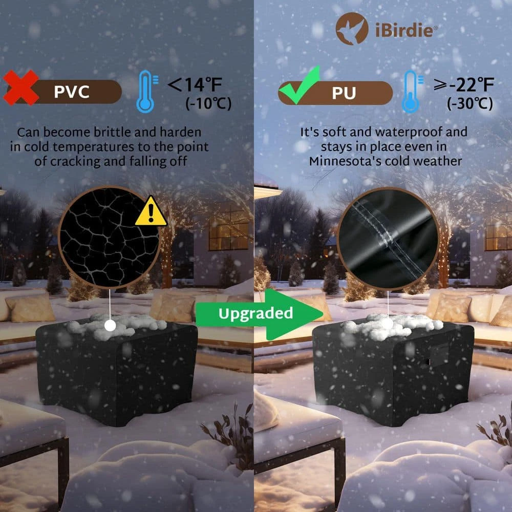 40 In. L X 40in. W Square Fire Pit Cover Outdoor Waterproof And Weatherproof Heavy Duty 600D Patio Fireplace Table Cover 5 40 In. L X 40in. W Square Fire Pit Cover Outdoor Waterproof And Weatherproof Heavy Duty 600D Patio Fireplace Table Cover - Image 5