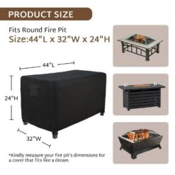 Rectangular Gas Fire Pit Table Cover 44 X 32 In. Outdoor Waterproof And Weatherproof 600D Patio Fireplaces Cover -Fire Place Store fire pit covers and accessories xxxxx8 fa 1000