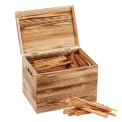 15 Lbs. Fatwood Fire Starter Sticks In Gift Box, 100% Natural Kindling, Pine, Natural Color, Campfire, Fireplace, Grill
