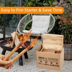 15 Lbs. Fatwood Fire Starter Sticks In Gift Box, 100% Natural Kindling, Pine, Natural Color, Campfire, Fireplace, Grill -Fire Place Store firewood firstihhm 1 66 1000