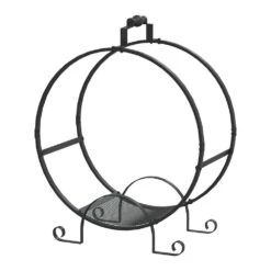 24.4 In. W Steel Log Rack Firewood Storage Shed