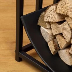 17 In Black Flat Bottom Firewood Rack With Fireplace Tools -Fire Place Store firewood out d 65 44 1000