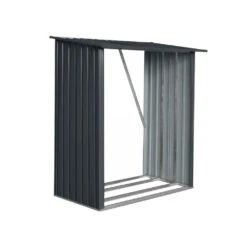 5 Ft. W X 3 Ft. D Metal Firewood Storage Shed With Sloped Roof For Indoor And Outdoor Use