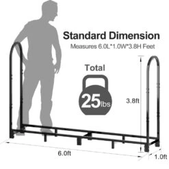 6 Ft. Heavy-Duty Outdoor Firewood Rack -Fire Place Store firewood racks fr 004 fa 1000