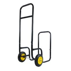 39.37 In. Heavy-Duty Metal Outdoor Firewood Rack With Wheels -Fire Place Store firewood racks nov24fr01 66 1000