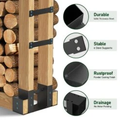 13 In. Outdoor Firewood Rack Adjustable To Any Length (4-Bracket Kit) -Fire Place Store firewood racks richfire10 44 1000