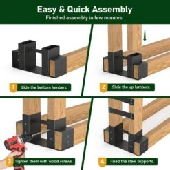 13 In. Outdoor Firewood Rack Adjustable To Any Length (4-Bracket Kit) -Fire Place Store firewood racks richfire10 fa 1000