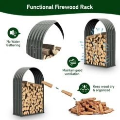 18 In. D X 36 In. W X 54 In. H Galvanized Steel Firewood Storage Log Rack -Fire Place Store firewood sfirewood2 1f 1000