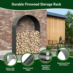 18 In. D X 36 In. W X 54 In. H Galvanized Steel Firewood Storage Log Rack -Fire Place Store firewood sfirewood2 4f 1000