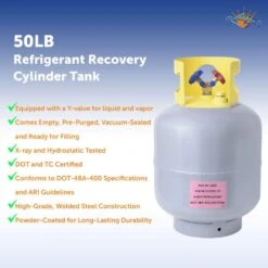50 Lbs. Capacity Refrigerant Recovery Cylinder Tank -Fire Place Store flame king grow room ventilation ysnr501 1f 1000