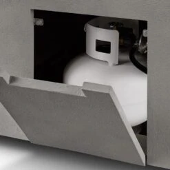 Matteau 60 In. X 19 In. Rectangle Concrete Composite Propane Fire Table In Flint With Vinyl Cover -Fire Place Store flint jensen co gas fire pits 142lp flnt 1f 1000