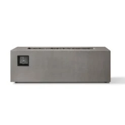 Matteau 60 In. X 19 In. Rectangle Concrete Composite Propane Fire Table In Flint With Vinyl Cover