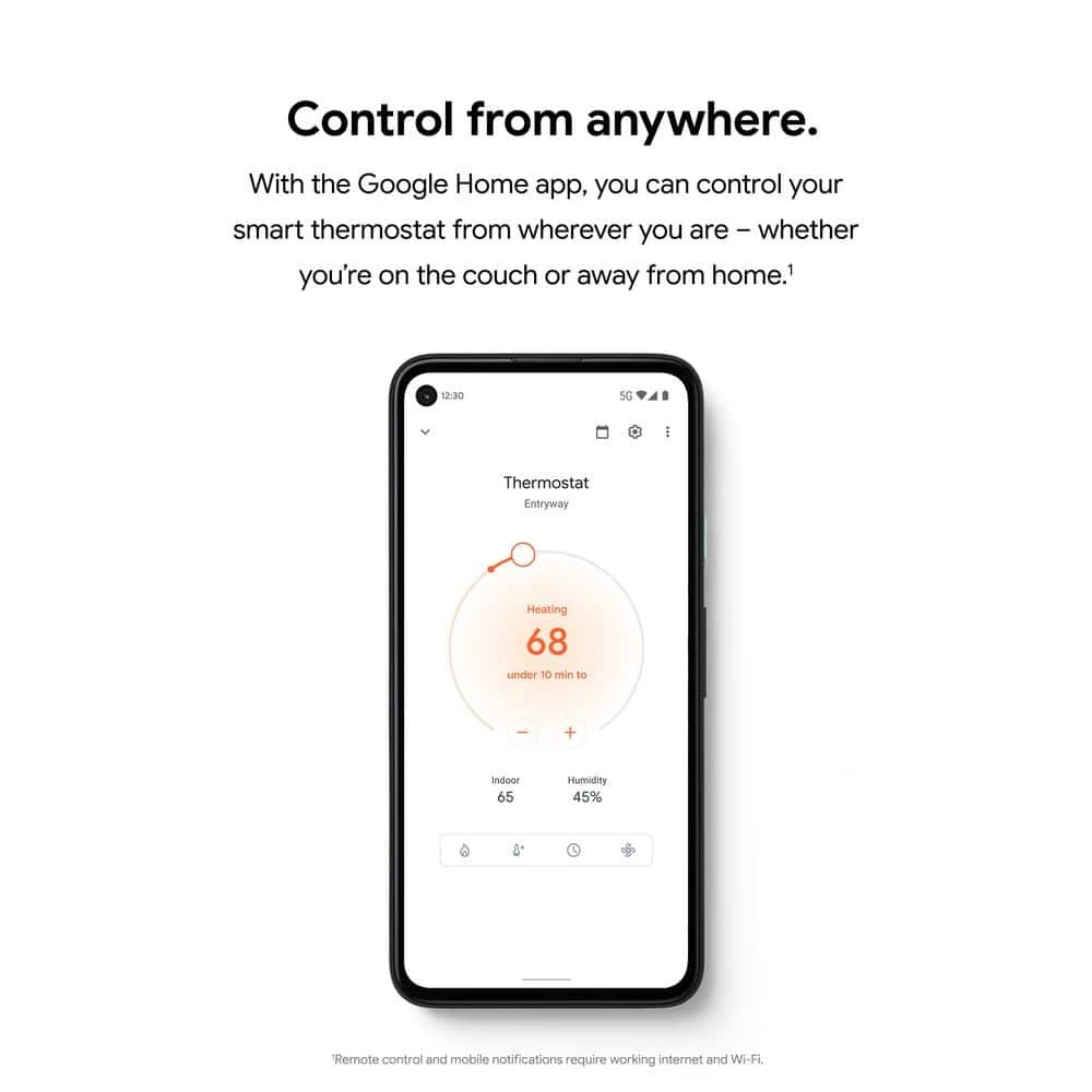 Google Nest Thermostat - Smart Programmable Wi-Fi Thermostat - Fog 4 Google Nest Thermostat - Smart Programmable Wi-Fi Thermostat - Fog - Image 4