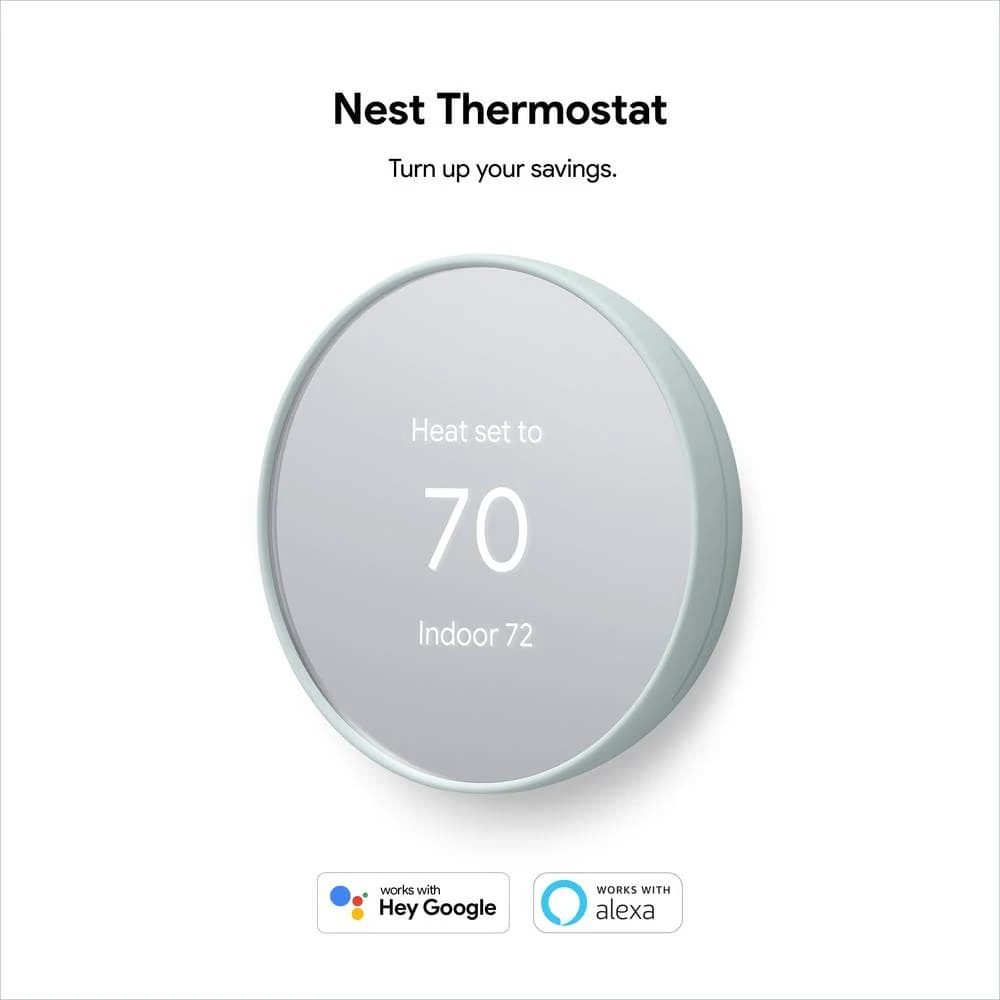 Google Nest Thermostat - Smart Programmable Wi-Fi Thermostat - Fog 2 Google Nest Thermostat - Smart Programmable Wi-Fi Thermostat - Fog - Image 2