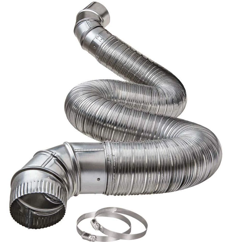 8 Ft. Complete Airtight Semi-Rigid Dryer Vent Hook Up Kit For 4 In. Duct 1 8 Ft. Complete Airtight Semi-Rigid Dryer Vent Hook Up Kit For 4 In. Duct