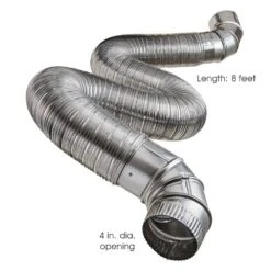 8 Ft. Complete Airtight Semi-Rigid Dryer Vent Hook Up Kit For 4 In. Duct 6 8 Ft. Complete Airtight Semi-Rigid Dryer Vent Hook Up Kit For 4 In. Duct -Fire Place Store gas fittings connectors atfaul0408k e1 1000