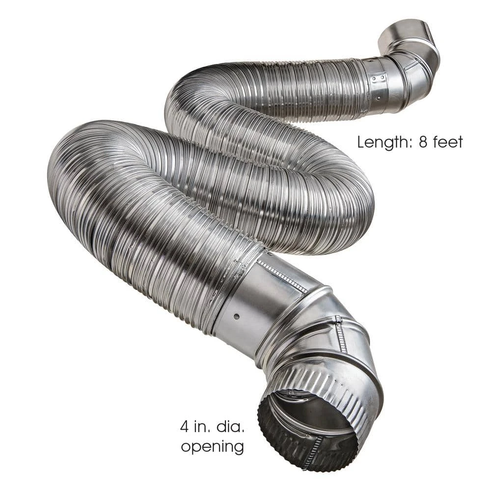 8 Ft. Complete Airtight Semi-Rigid Dryer Vent Hook Up Kit For 4 In. Duct 2 8 Ft. Complete Airtight Semi-Rigid Dryer Vent Hook Up Kit For 4 In. Duct - Image 2