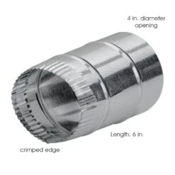 4 In. Airtight Aluminum Round-to-Crimped Oval Adapter Duct Connector -Fire Place Store gas fittings connectors atosb44 1d 1000