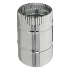 4 In. Airtight Aluminum Round-to-Crimped Oval Adapter Duct Connector