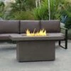 Ventura 50 In. X 24 In. Rectangle MGO Propane Fire Pit In Glacier Gray With Natural Gas Conversion Kit