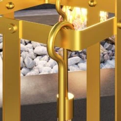 7.9 In. X 31.5 In. Gold Metal 5-Piece Fireplace Tools Set With Brush Broom, Poker, Shovel, Tongs And Stand For Chimney 11 7.9 In. X 31.5 In. Gold Metal 5-Piece Fireplace Tools Set With Brush Broom, Poker, Shovel, Tongs And Stand For Chimney -Fire Place Store gold tileon outdoor fireplaces yjhdra885 1f 1000