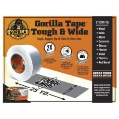 Gorilla 2.88 In. X 25 Yd. White Tough And Wide Duct Tape (4-Pack) -Fire Place Store gorilla duct tape 6025302 1f 1000