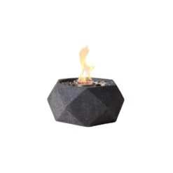 Geo 10.5 In Indoor/Outdoor Concrete Tabletop Fire Bowl In Graphite