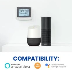 7-Day Universal Wi-Fi Programmable Thermostat With Large Touchscreen, Compatible With Amazon Alexa And Google Assistant 18 7-Day Universal Wi-Fi Programmable Thermostat With Large Touchscreen, Compatible With Amazon Alexa And Google Assistant -Fire Place Store gray aprilaire programmable thermostats 8910w 66 1000