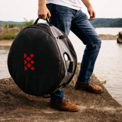 Y Series Fire Pit Transit Case - Heavy-Duty Weatherproof Case With Padded Sides - Custom Fit And Travel-Friendly Design -Fire Place Store gray black breeo fire pit covers and accessories br y ba 1f 1000