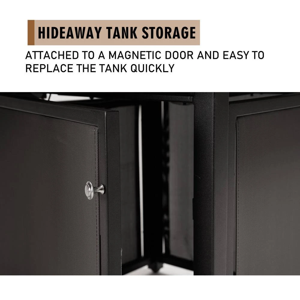 CLIHOME 32 In. W X 25 In. H All Iron Teslin Square Gas Fire Pit Table With Pumice Stone 5 CLIHOME 32 In. W X 25 In. H All Iron Teslin Square Gas Fire Pit Table With Pumice Stone - Image 5