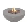 Roca 34 In. X 15 In. Round Concrete Natural Gas Fire Pit In Grey With Canvas Cover And Lava Rock