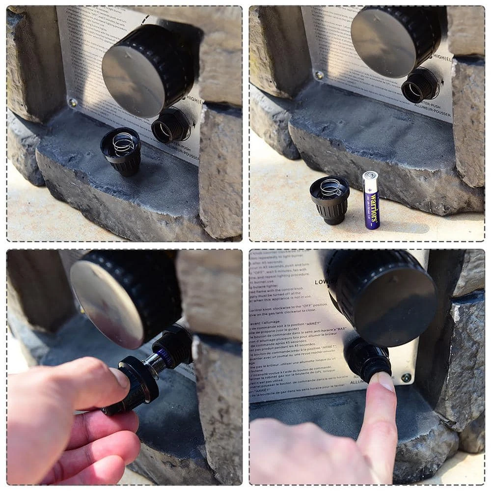 28 In. 40000 BTU Stone Gas Fire Stove Fire Pit For Outdoor Patio Garden Backyard-Nature 7 28 In. 40000 BTU Stone Gas Fire Stove Fire Pit For Outdoor Patio Garden Backyard-Nature - Image 7