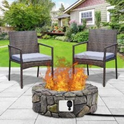 28 In. 40000 BTU Stone Gas Fire Stove Fire Pit For Outdoor Patio Garden Backyard-Nature 13 28 In. 40000 BTU Stone Gas Fire Stove Fire Pit For Outdoor Patio Garden Backyard-Nature -Fire Place Store gray sunrinx gas fire pits mg54 27 hdhl 4f 1000