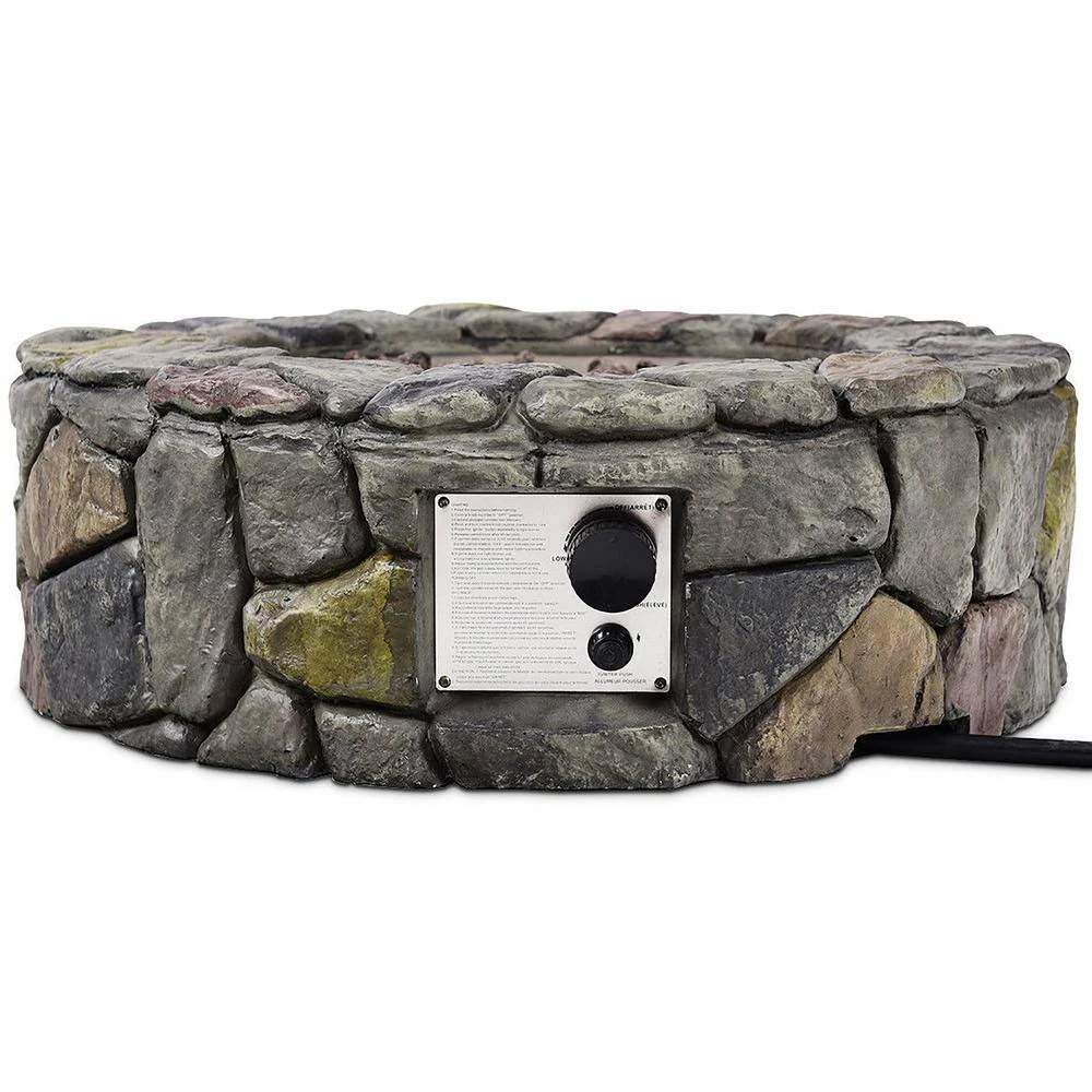 28 In. 40000 BTU Stone Gas Fire Stove Fire Pit For Outdoor Patio Garden Backyard-Nature 1 28 In. 40000 BTU Stone Gas Fire Stove Fire Pit For Outdoor Patio Garden Backyard-Nature