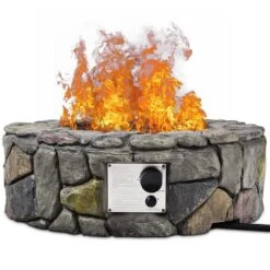 28 In. 40000 BTU Stone Gas Fire Stove Fire Pit For Outdoor Patio Garden Backyard-Nature 12 28 In. 40000 BTU Stone Gas Fire Stove Fire Pit For Outdoor Patio Garden Backyard-Nature -Fire Place Store gray sunrinx gas fire pits mg54 27 hdhl c3 1000