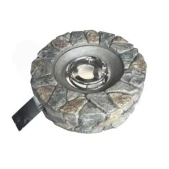 28 In. Outdoor Faux Stone Round Propane Gas Fire Pit, Gray 14 28 In. Outdoor Faux Stone Round Propane Gas Fire Pit, Gray -Fire Place Store gray teamson home gas fire pits hf09501aa 4f 1000