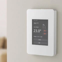 7-Day Programmable Thermostat, Home Thermostats For Radiant Underfloor Heating Cable, Heat Pump With GFCI, Gray-White -Fire Place Store gray white skyshalo programmable thermostats kbchwqdndl11n2b95001v7 250730 31 1000