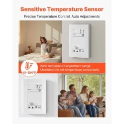 7-Day Programmable Thermostat, Gray-White Heat Pump With GFCI, Home Thermostats For Radiant Underfloor Heating Cable -Fire Place Store gray white skyshalo programmable thermostats kbchwqdndl11uahpt001v7 250728 1f 1000