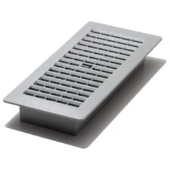 4 In. X 10 In. Plastic Floor Register, Frost Grey