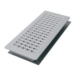 4 In. X 12 In. Plastic Floor Register, Frost Grey
