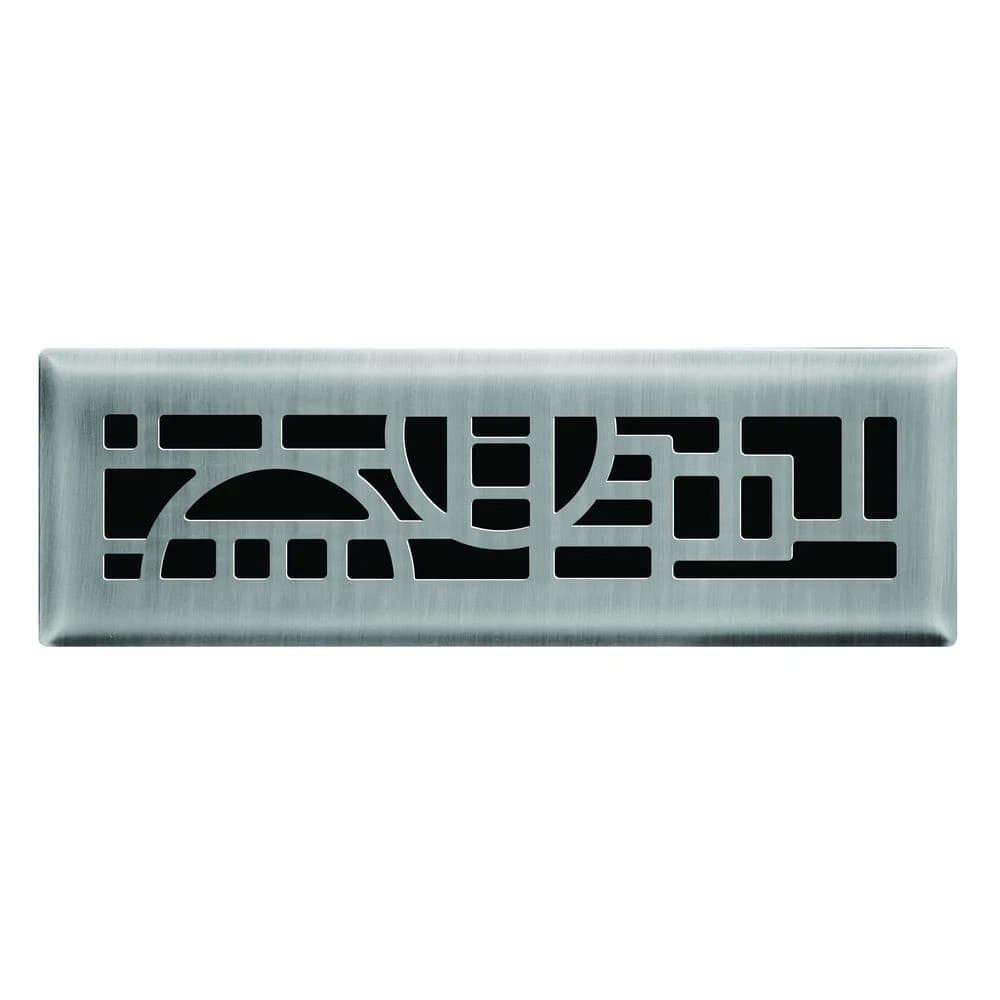 2 In X 10 In Cosmopolitan Floor Register In Brushed Nickel 1 2 In X 10 In Cosmopolitan Floor Register In Brushed Nickel