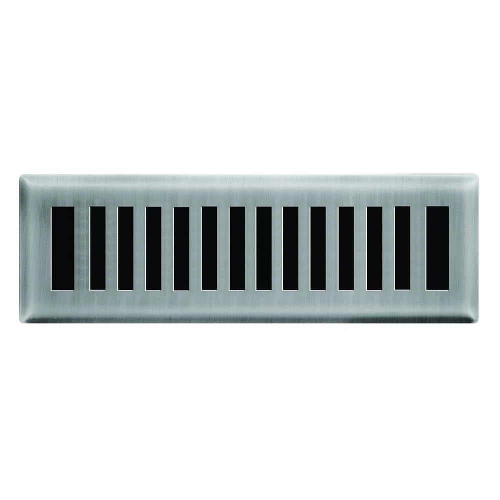 2 In. X 10 In. New York Modern Floor Register In Brushed Nickel 1 2 In. X 10 In. New York Modern Floor Register In Brushed Nickel